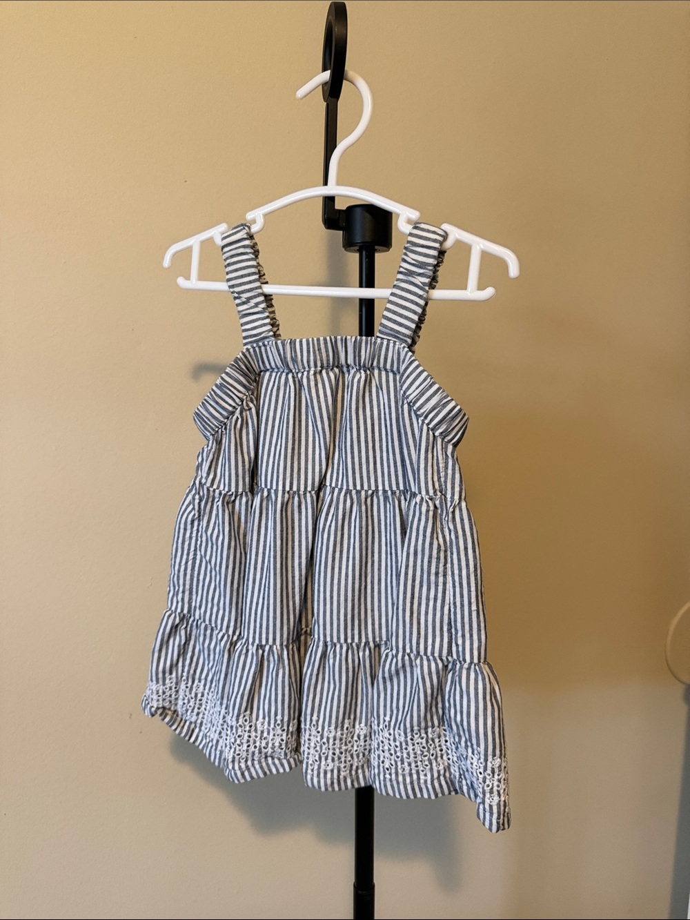 Striped Blue and White Tiered Sundress